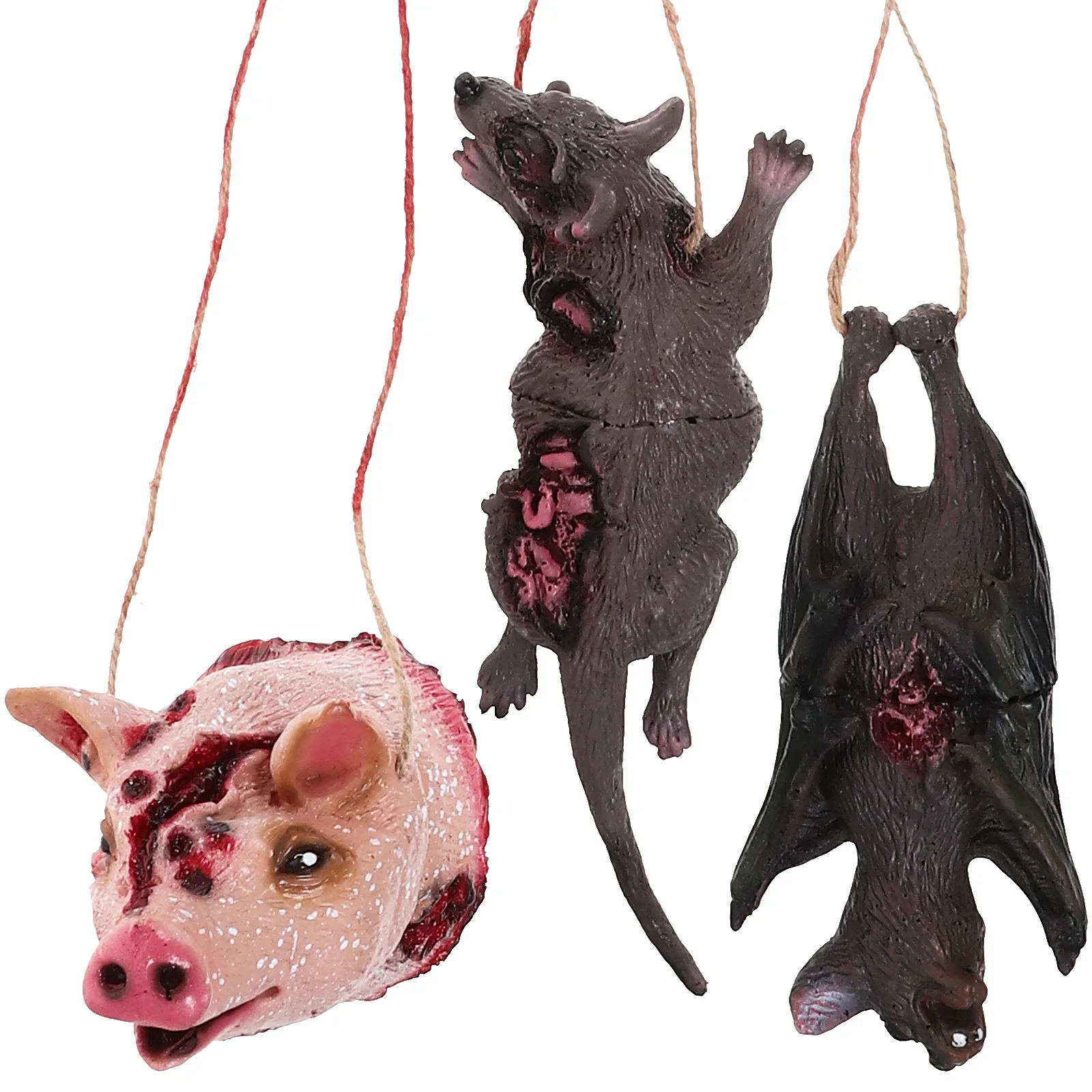 

3 Pcs Horror Decoration Props Scary Realistic Halloween Party Decorations Ceiling Door WallHaunted House Decor Scene Supplies