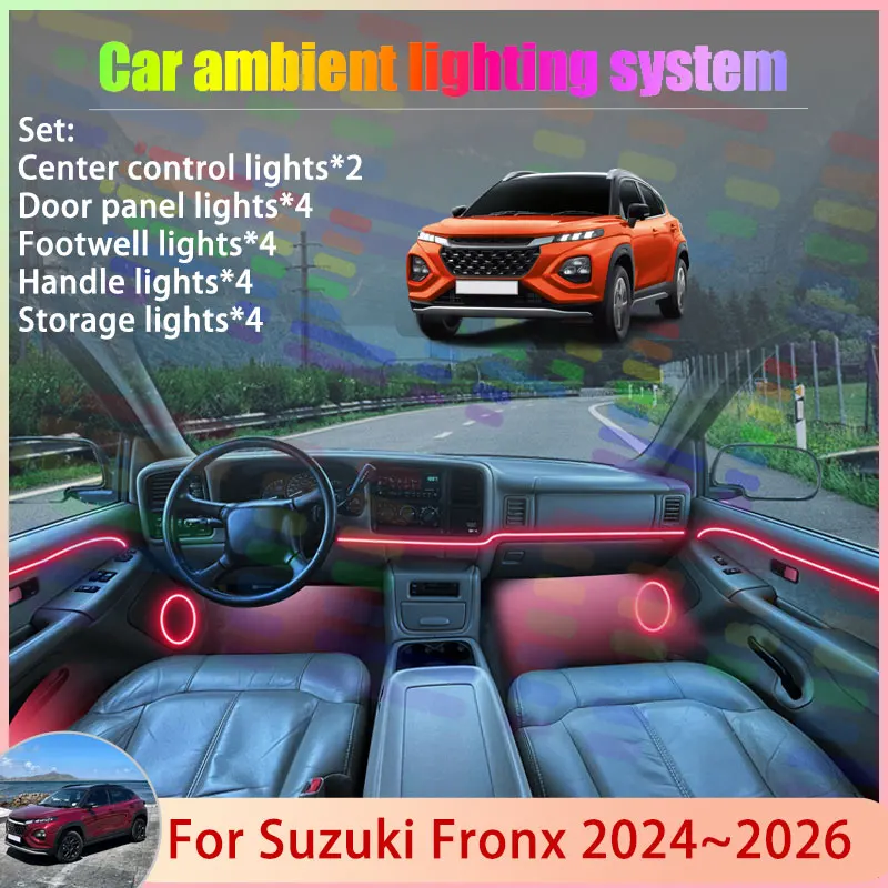

For Suzuki Fronx 2024~2026 Toyota Starlet Cross 2/18 in 1 Car Atmosphere Light Lamp RGB Shade Ensemble Streamer Atmosphere Set