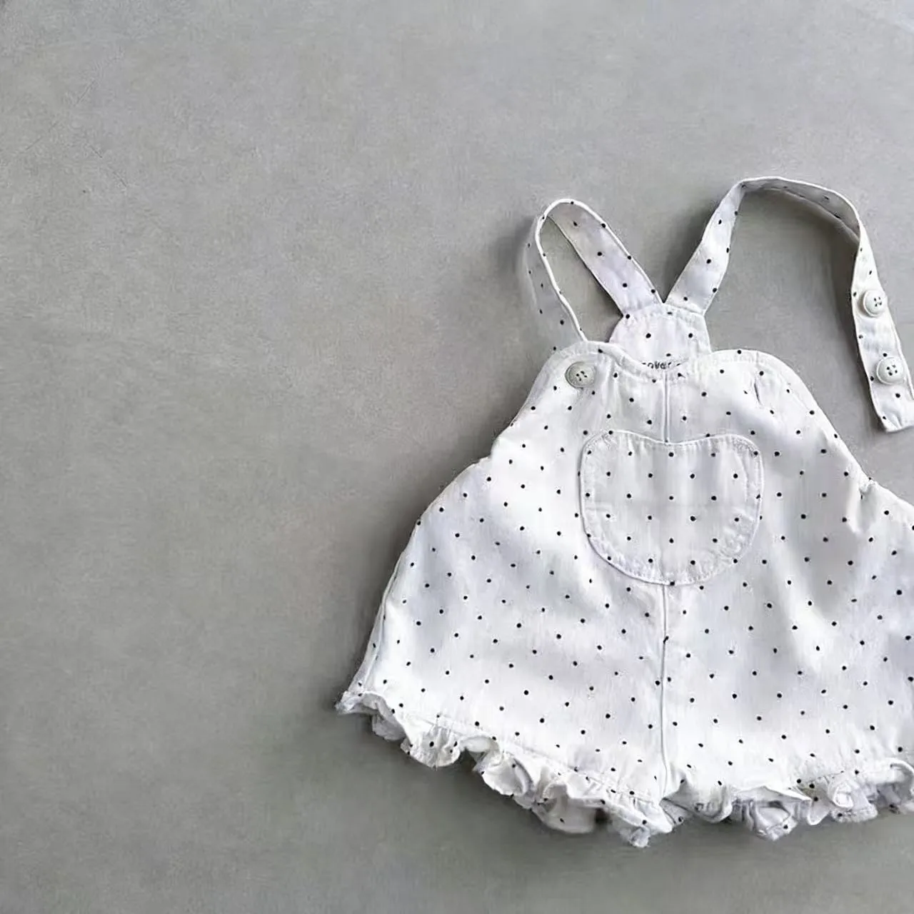 HY2821 Macacão Curto de Jeans com Renda para Meninas, Primavera/Verão, Comprimento de Cinco Quartos, Calças Curtas para Crianças