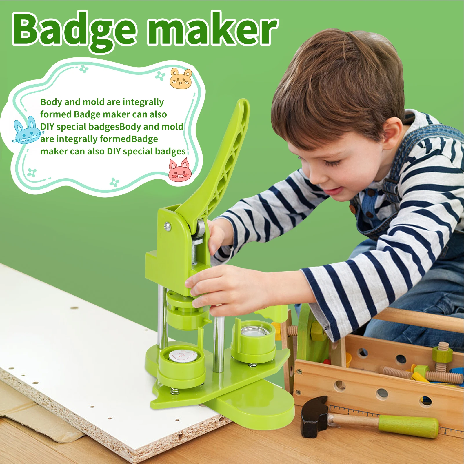 Picture 5: 58mm Button Maker Machine Installation-Free DIY Pin Button Maker Press Machine Kit pgraded Rotary Mounting Technology