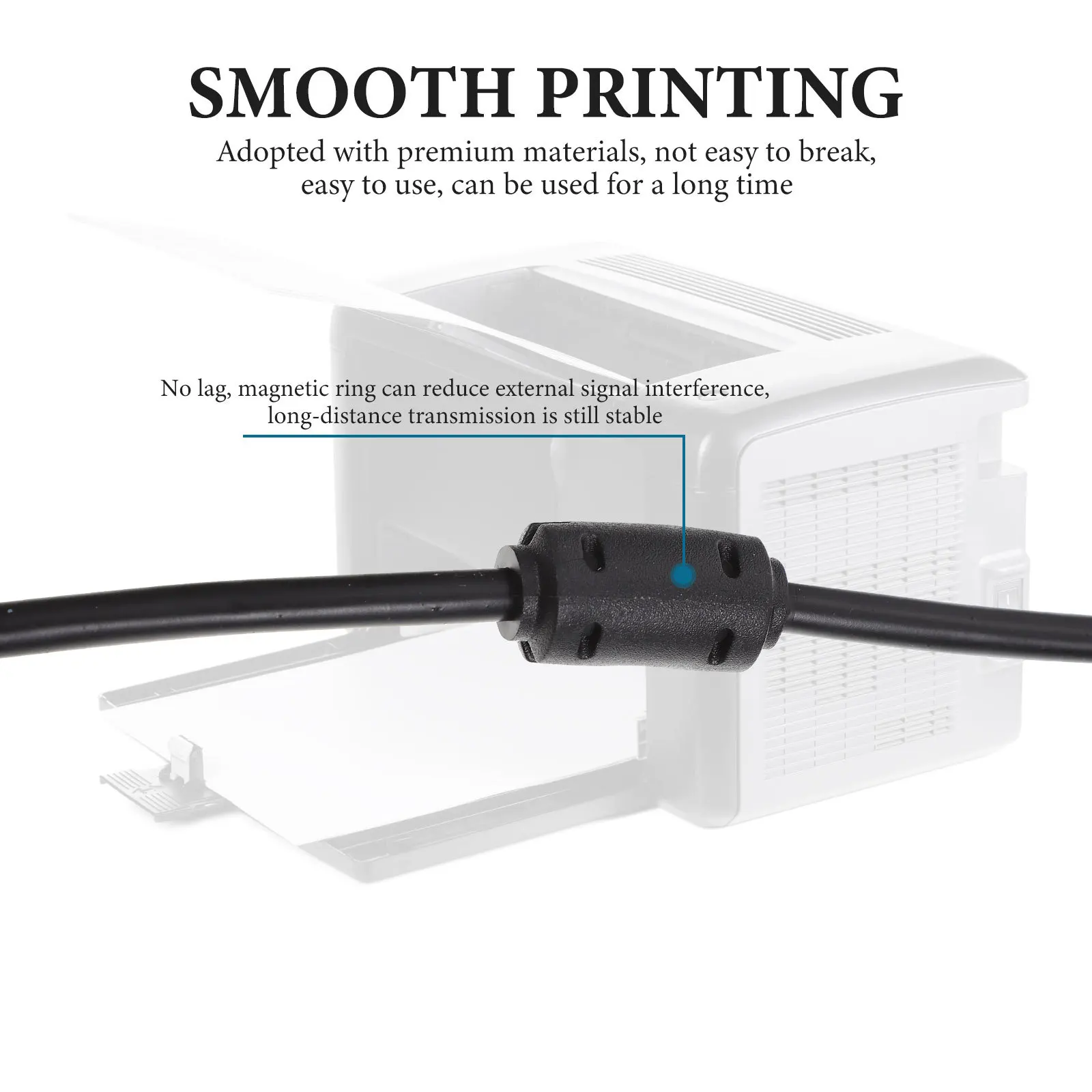 Cable USB Universal para impresora, línea de cobre para impresora, escáner de Fax, máquina multifunción, accesorio de oficina duradero