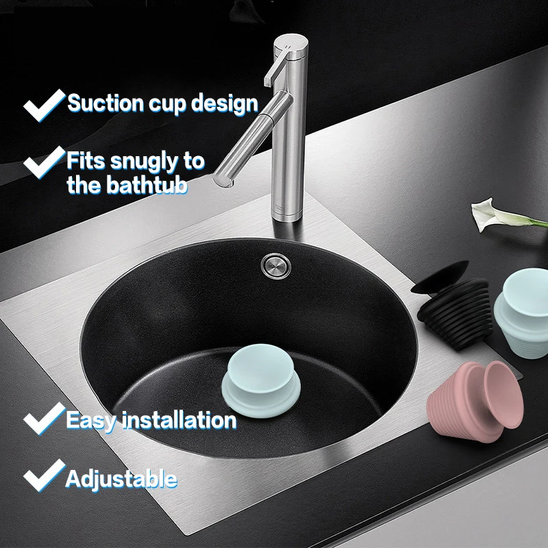 Silicone Bathtub Stopper Kitchen Bathroom Sink Drain Bath Plug Stopper For Bathroom Accessorie - view 3