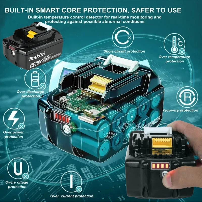 

Makita original 18V 9.0Ah large-capacity tool battery,and the lithium battery replaces LXT BL1860B BL1860 BL1850Equal model.