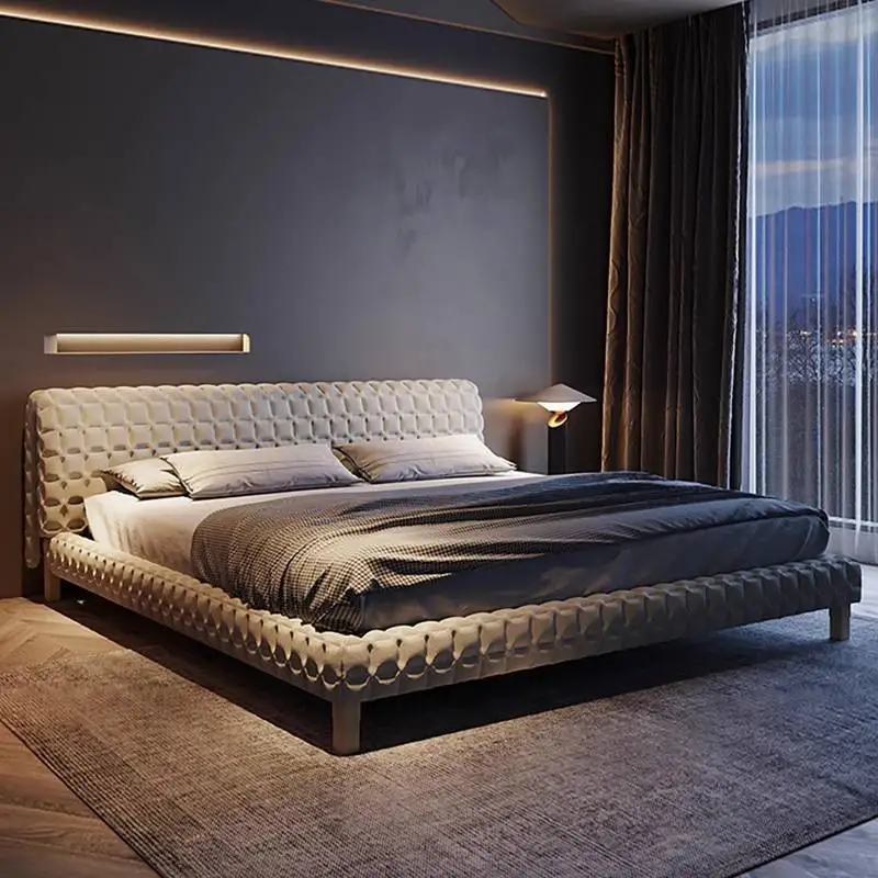 

Design Japanese Double Bed Frame Beige Unique Modern Wooden Double Bed Frame Camping Pliable Cama Matrimonial Furniture For Home
