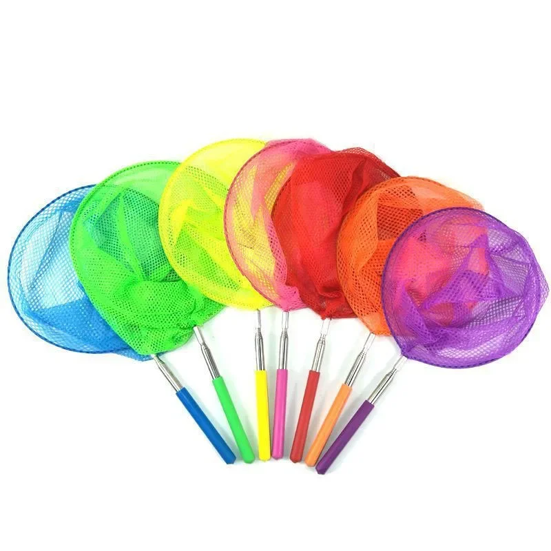 

3Pcs Childrens Outdoor Entertainment Toys Stainless Steel Telescopic Fishing Net Insect Net Fishing Pocket Beach Fun Play Toys