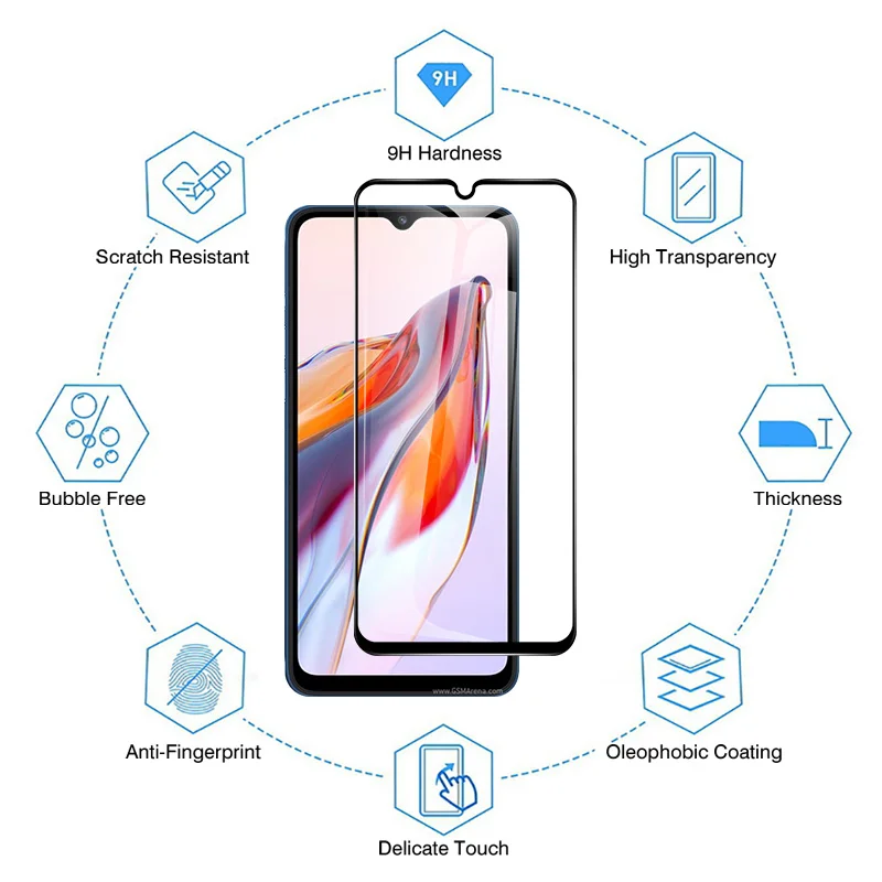 Funda de vidrio templado 4 en 1 para Xiaomi Redmi 12C, Protector de cámara de 6,71 pulgadas, 12 C, C12, protección de pantalla