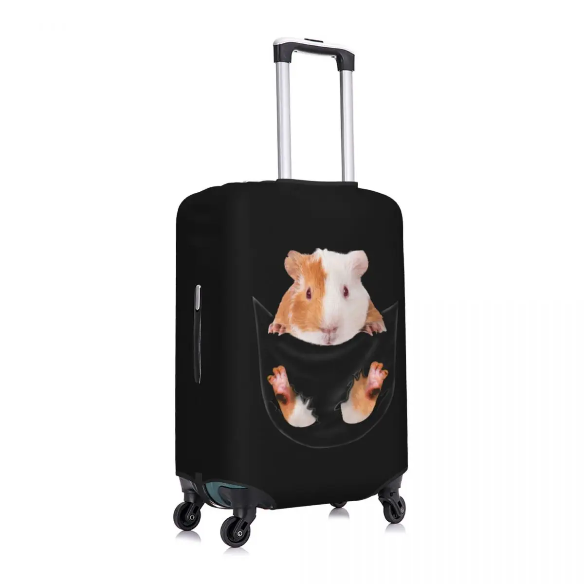 Funny Guinea Pig In Pocket Suitcase Cover Dust Proof Pet Owners Travel Luggage Covers for 18-32 inch