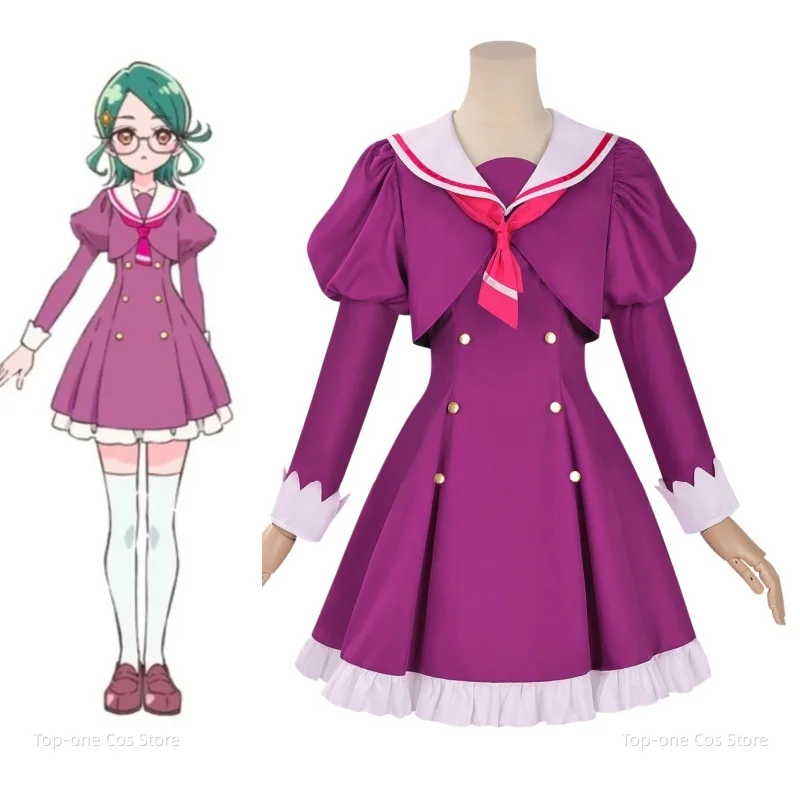 

Anime Star Detective Precure Pretty Cure Moria Ruruka Akechi Anna Cosplay Costume Cure Answer Purple School Uniform Dress Suit