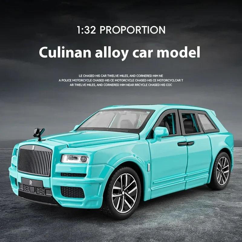 

Роскошный внедорожник 1:32 Rolls Royce Cullinan из сплава, литая металлическая модель, звук, фотография, игрушка, миниатюрный автомобиль, фотоподарок