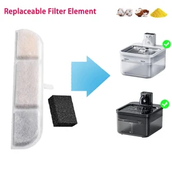 84Oz/2.5L Water Fountain Replacement Filters Triple Filtration System For Pet Water Fountain Filter Cat Water Filter Dispenser