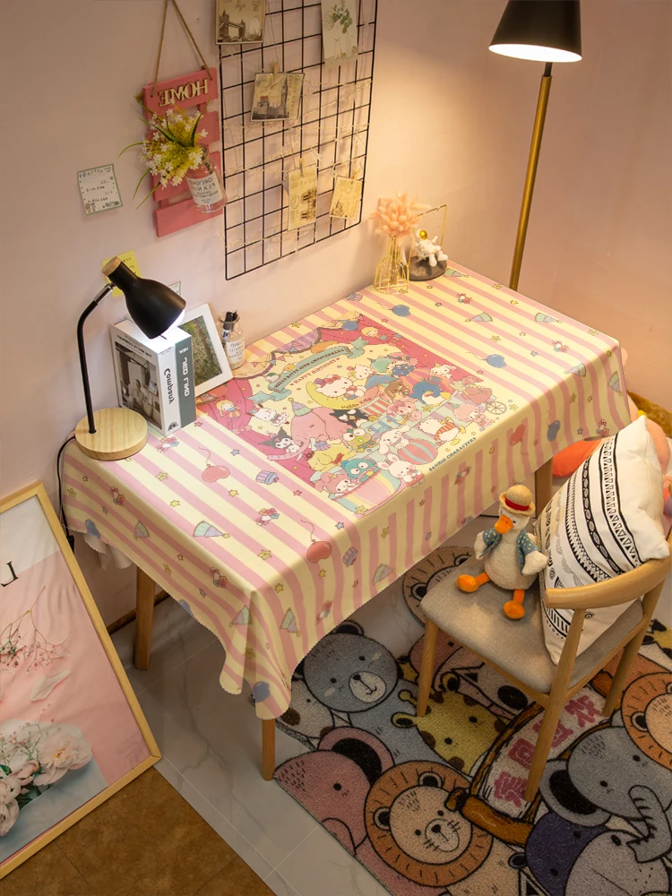 backdrop Tablecloth Sanrio Cinnamoroll cartoon room waterproof book tablecloth home living rectangular table linen birthday part