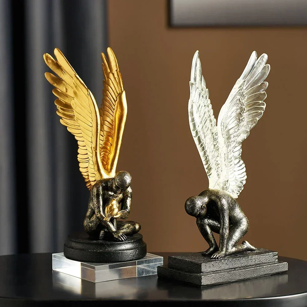 

Angel Wings Resin Ornaments Fall Black Angel Gold Creative Home Decoration Living Room Decoration Office Decoration Accessories