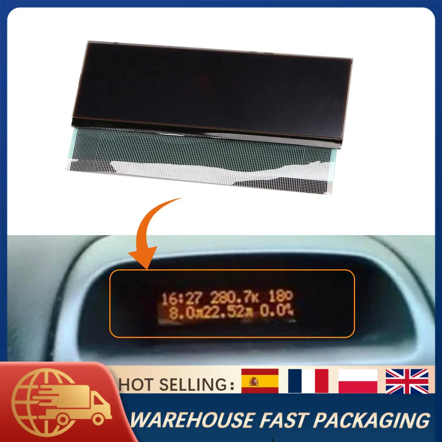 

5" Central Navigator LCD Display Screen Replacement For Peugeot 206 307 Citroen C5 Xsara Picasso In-Dash Monitor High Quality