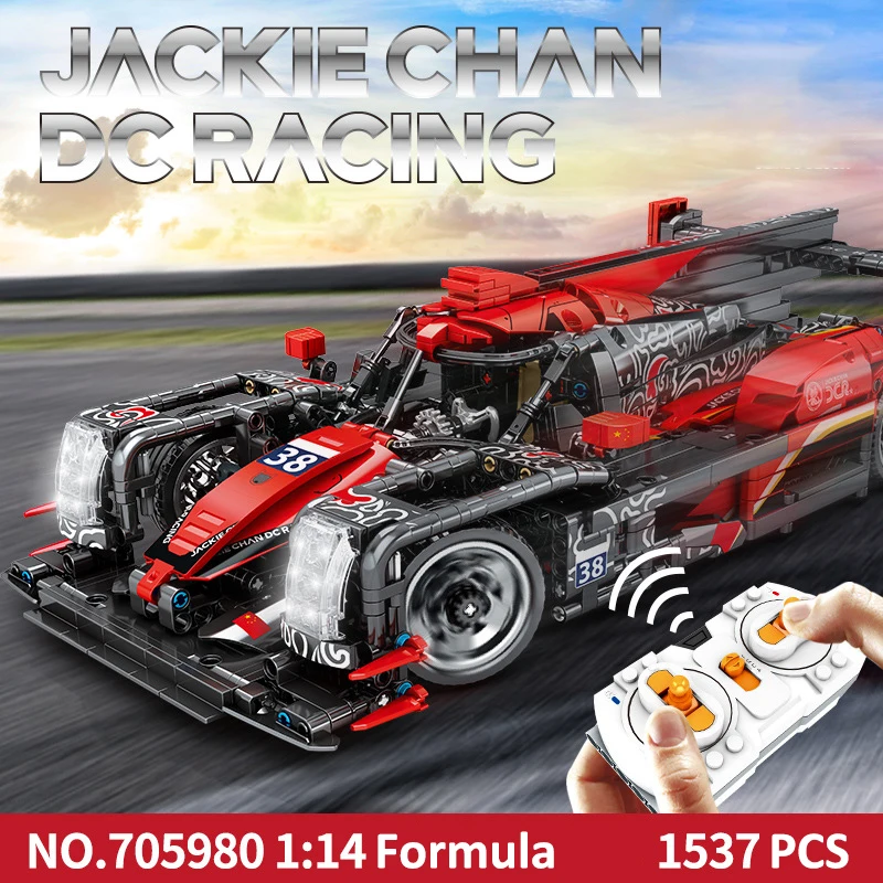 

1:14 Technical Formula Car Jackie Chan Team DC Racing Car Building Blocks Assemble Speed High-Tech Vehicle Bricks Toys For Adult