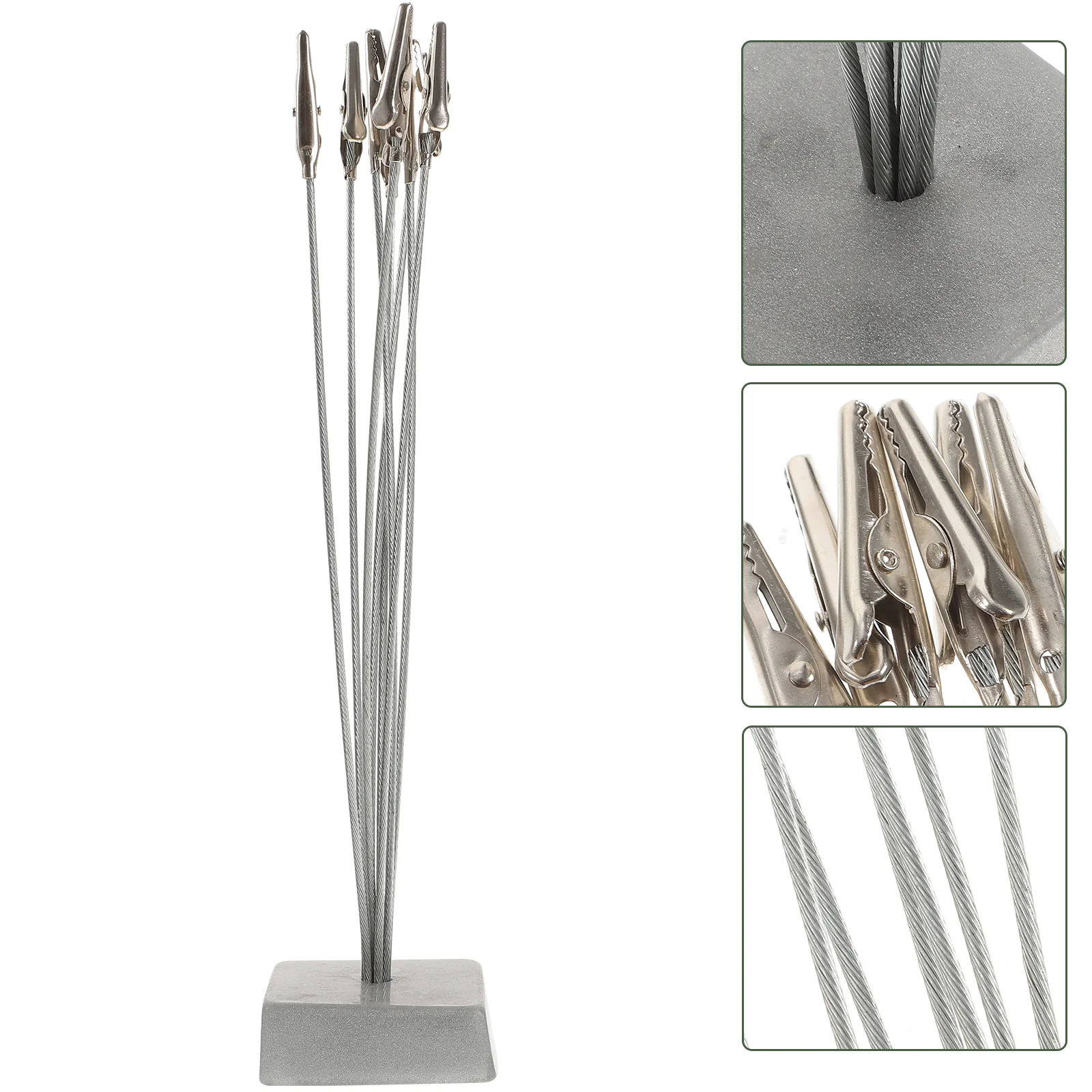 Silver Grey Resin Base Stainless Steel Clips Clip Tree Photo Holder Note Clip Memo Clip Frame Desk ganizer Home Decor