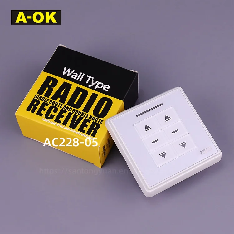 

A-OK AC228-05 Электронное настенное крепление Сенсорный пульт дистанционного управления Двухмаршрутный двигатель переменного тока Канал Бесплатные наклейки Монтаж
