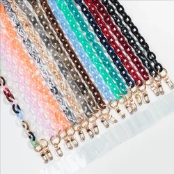 New 120cm Bevel Acrylic Long Link Chain Mobile Phone Strap Cellphone Cases Chains Lanyard Necklace Accessories Women Jewelry