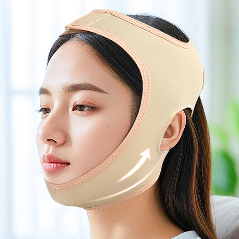 Fasciatura elastica per il viso dimagrante Linea V Shaper per il viso Donna Mento Guancia Sollevamento Cintura Massaggiatore per il viso Cintura Strumenti per la cura della pelle del viso Bellezza
