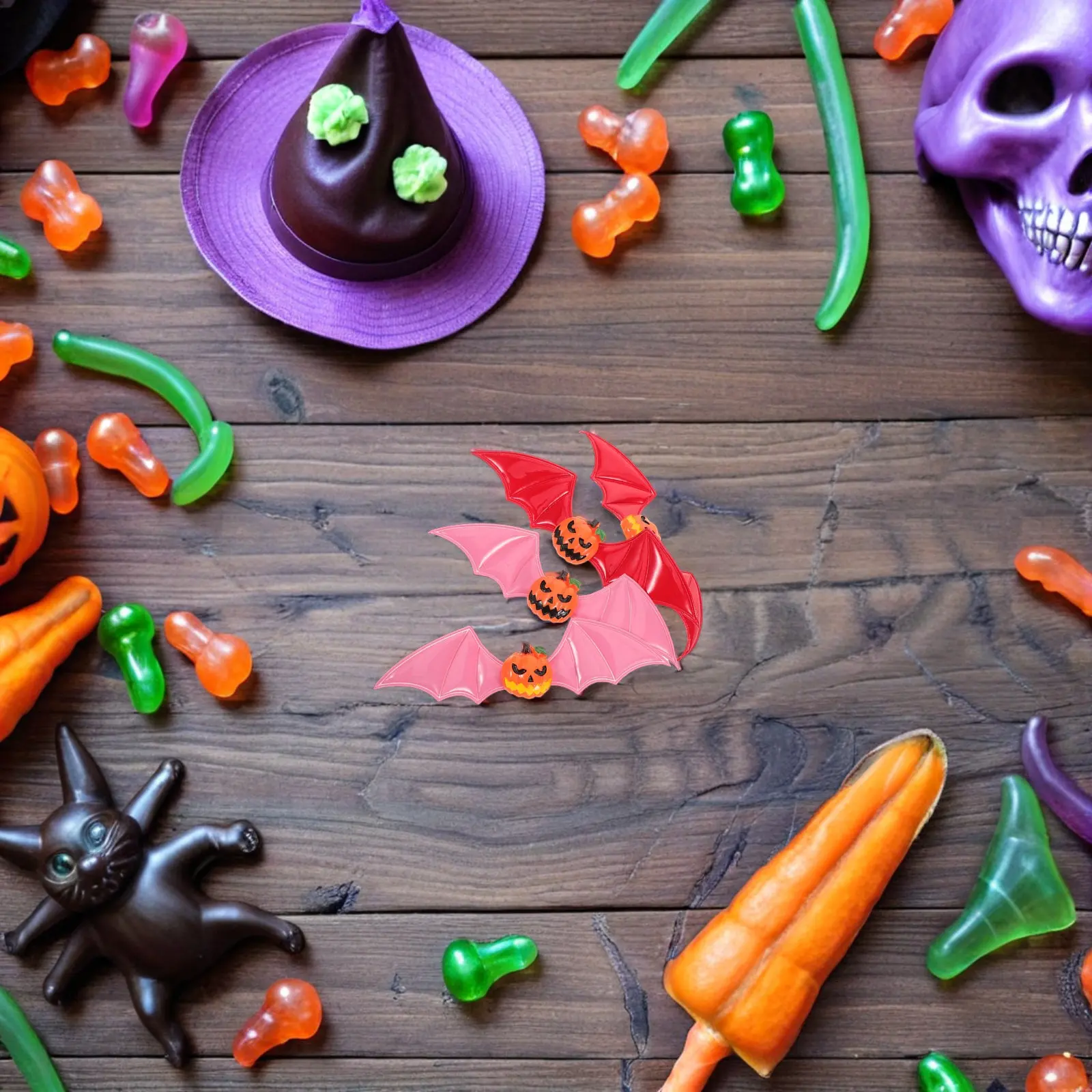 

Набор из 8 заколок для волос в виде тыквы и крыльев летучей мыши на Хэллоуин, готические жуткие аксессуары для волос для женщин и детей, для вечеринок, косплея и костюмированных образов