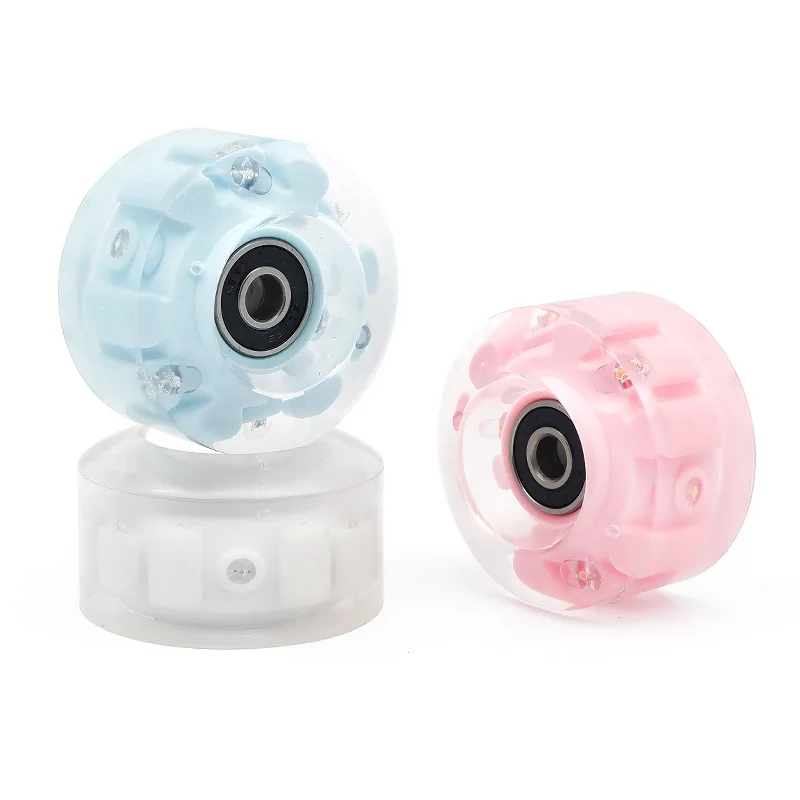 Upgrade Light up Roller Skate Wheels Luminous Skate Wheels Bearings Double Row Skating and Skateboard 32 x 58 mm 82A