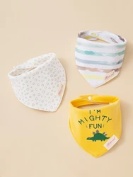 3Pcs Baby Feeding Bib Made of Cotton Mouth Water Towel Double-layer Soft Comfortable Adjustable Size Sccessories 0-3 Y