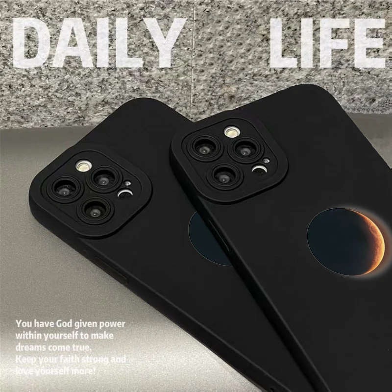 Coque de téléphone pour Samsung Galaxy A26 A25 A36 A35 A56 A55 A54 A53 S25 Ultra S24 FE S23 S22 Plus, couverture d'impression à motif de lune créatif