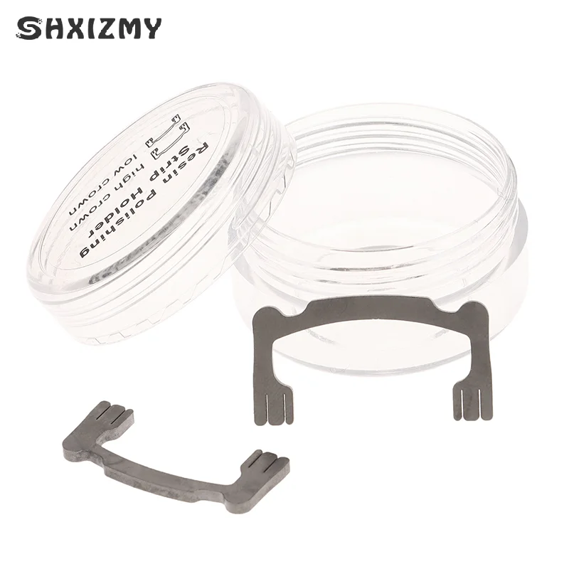 

2PCS Dental Polishing Strip Holder Set Metal Hand Held Finishing Dentist Tool For Resin Teeth Grinding Sanding Shaping