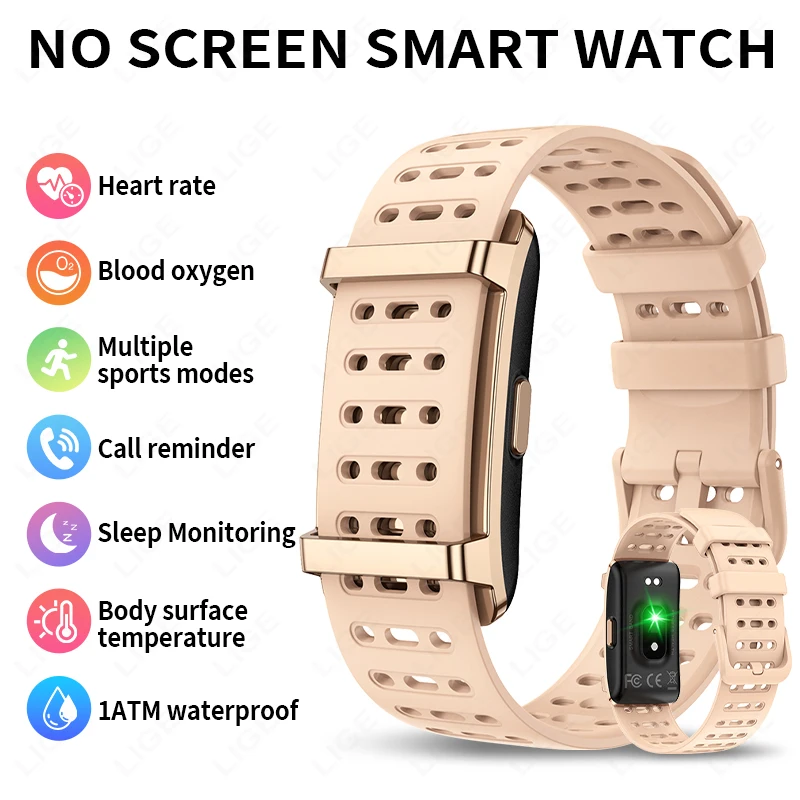 

LIGE No Screen Smart Watch Sports Outdoors Fitness Heart Rate Monitor 1ATM Waterproof New Men Smart Bracelet For Andrio IOS 2026