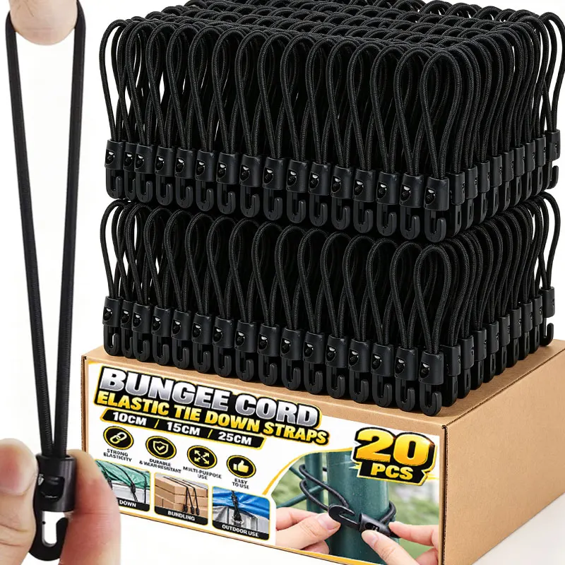 High Elasticity Bungee Cord Mini Luggage Elastic Rope Expander Ropes with Hook Adjustable Rubber Tensioner Camping Elastic Strap