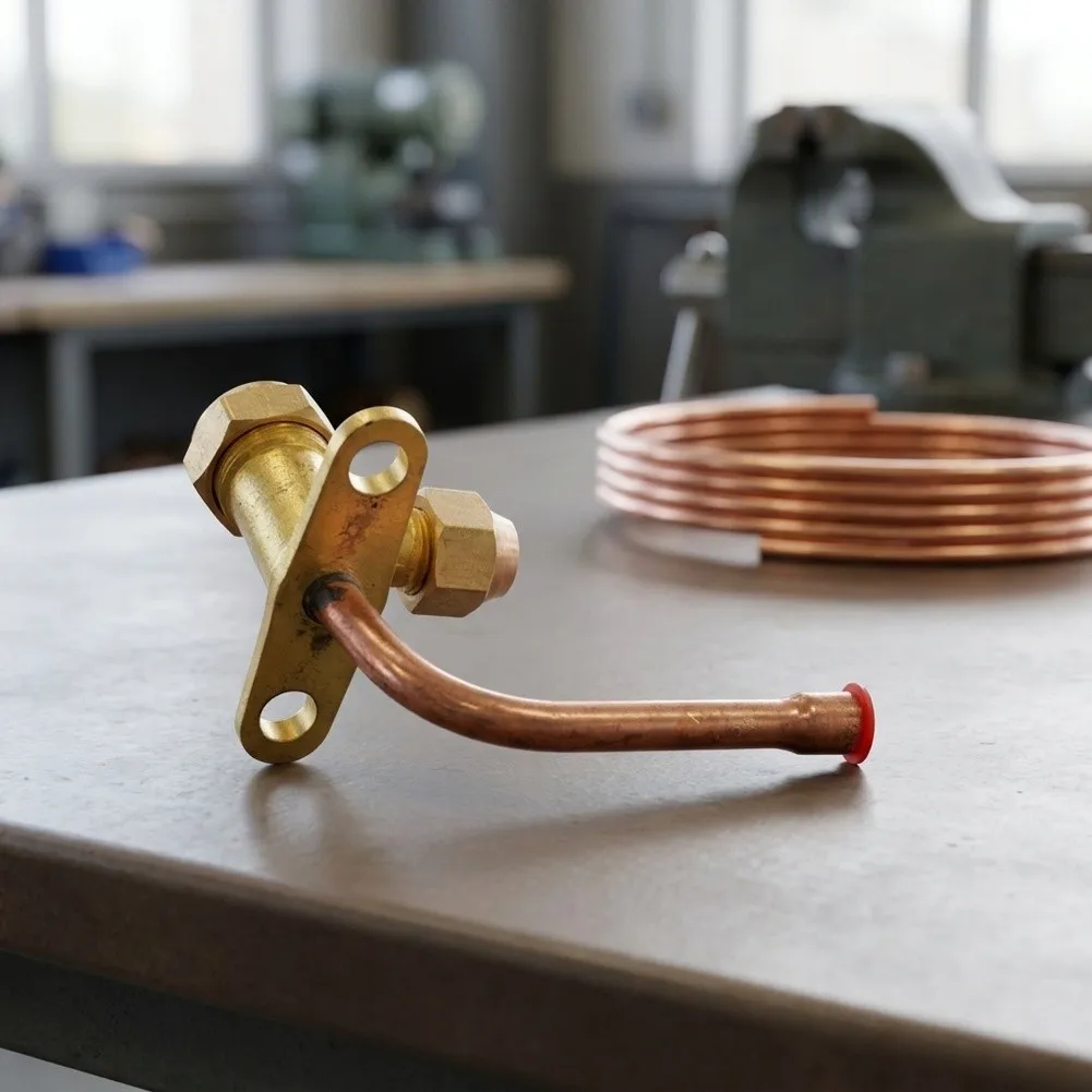 Air Conditioning Three Way Valve Brass Material for HVAC Split Systems Cooling Heating Circuit Isolation and Control