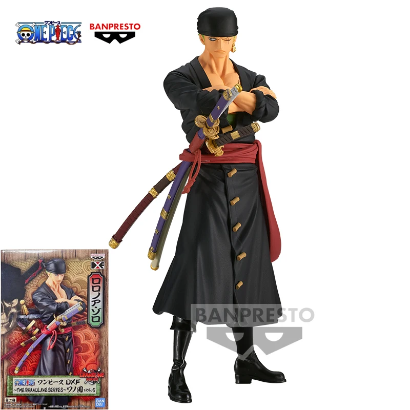 New Bandai Genuine One Piece Action Figures BANPRESTO 17cm DXF Wano Country Roronoa Zoro Collectible Models Dolls Ornaments Toys