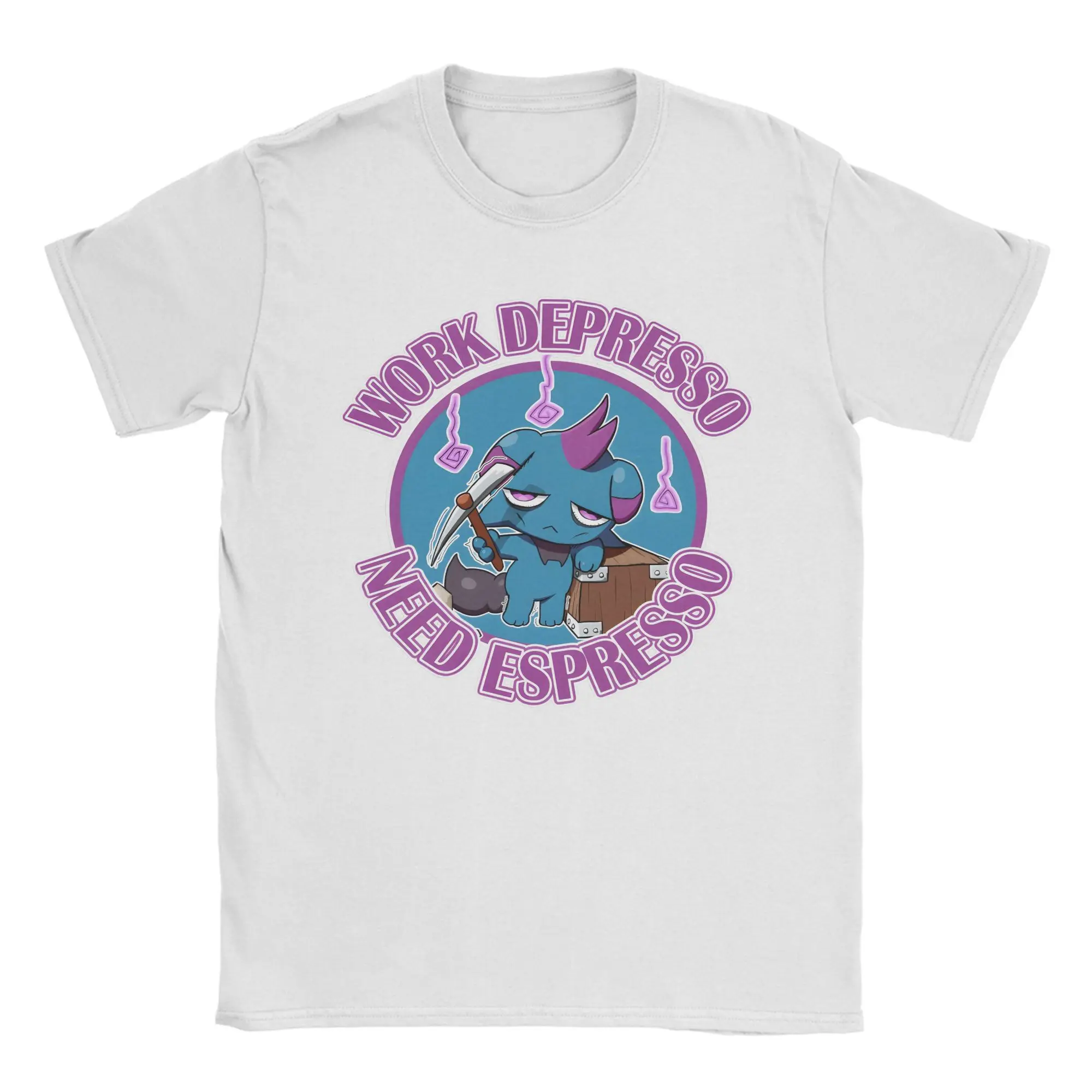 Work Depressos need espresso  T-Shirts for Men Women Novelty 100% Cotton Tees O Neck Short Sleeve T Shirt Gift Idea Clothing