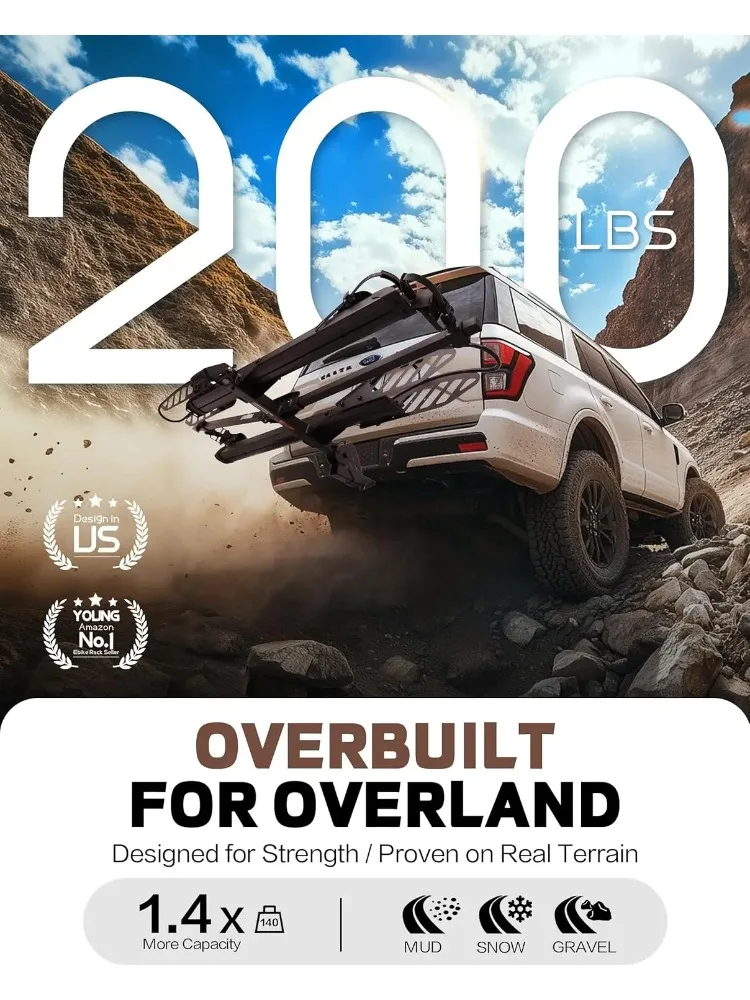 حامل دراجة كهربائية محمول قابل للطي مع منحدر، سعة 200 رطل للسيارات والشاحنات وسيارات الدفع الرباعي #2