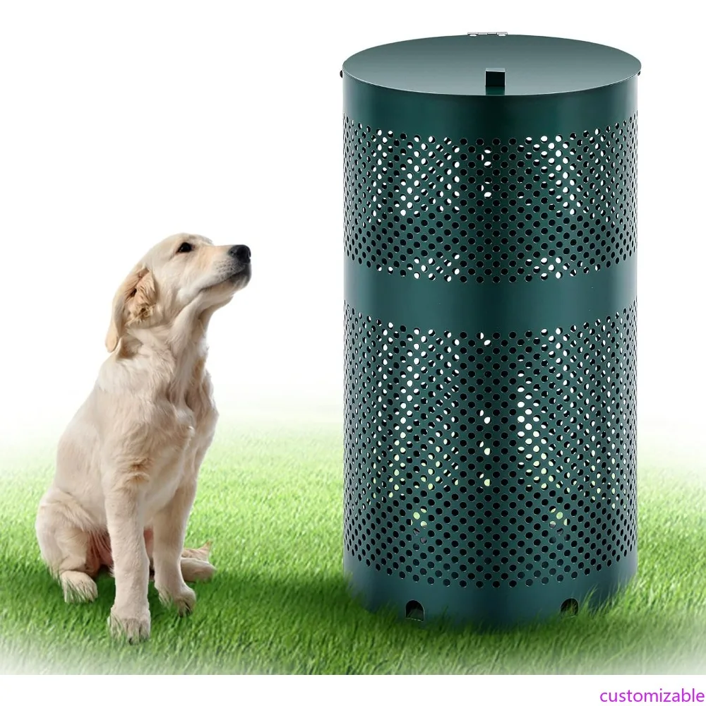 

Outdoor 10 Gallon Dog Waste Station Trash Can with Rust-Resistant Lid and UV Coating