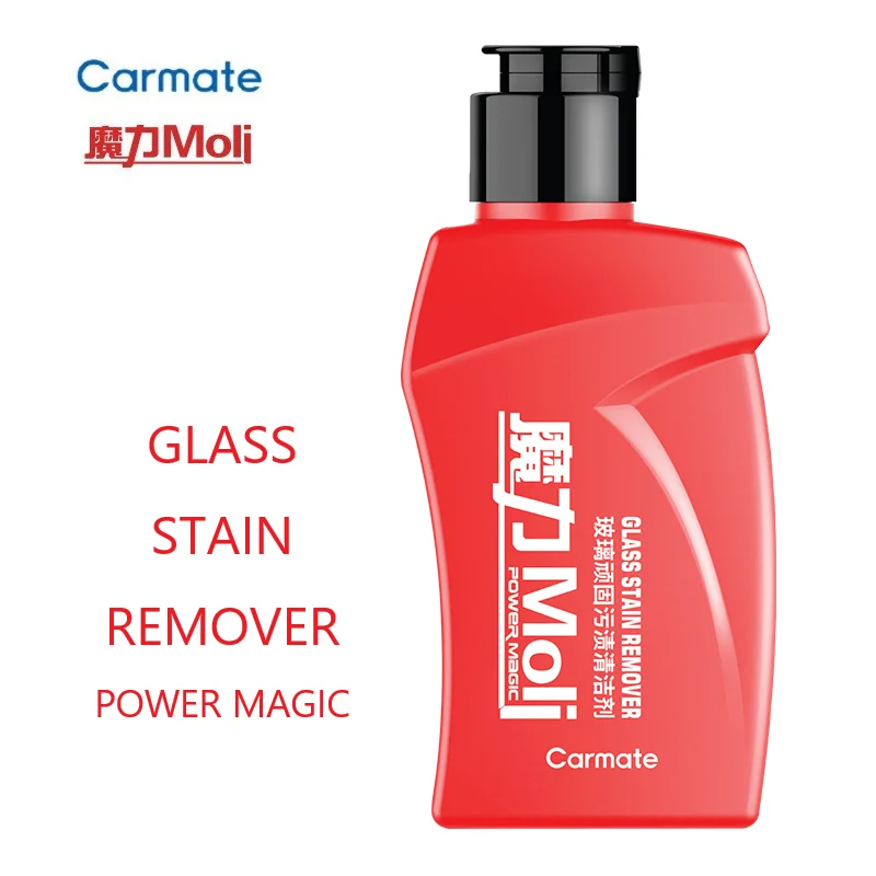 Carmate CPS218B Glass Stains Cleaner Moli Power Magic Liquid Stubborn Rain Gum Asphalt Water Remover For Cars Fluorine Repellent