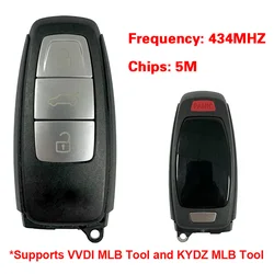 CN 008197   Oryginalny klucz zdalny 3+1 przycisk 434MHZ 5M do Audi A8 2017-2021 OEM Key Keyless Go Support VVDI i KYDZ MLB-Tool