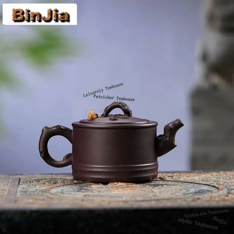 430ml Classic Yixing Purple Clay Teapots Handmade Squirrel Grapes Pot Raw Ore Purple Mud Kettle With Infuser Zisha Tea Set Tea