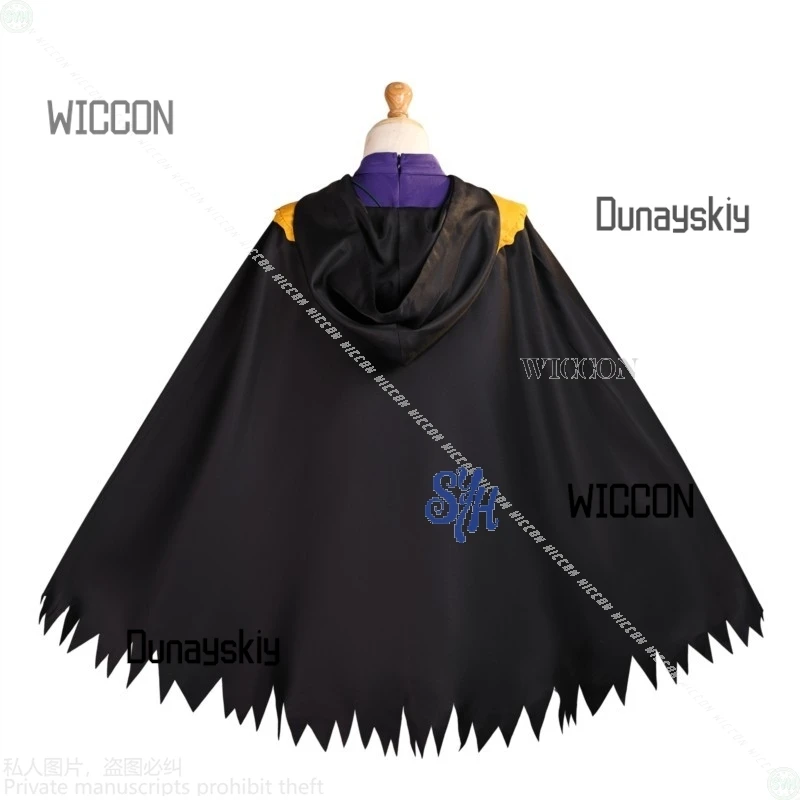 Kostum Cosplay Anime Frieren: Beyond Journey's End 2025 Pesta Halloween Ajaib Jubah Penyihir Kawaii Topi Besar Gaun Ungu