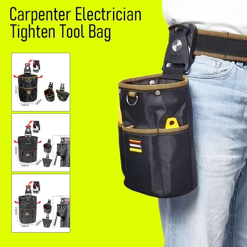 

1pc Tool Pouch Screws Storage Bag Carpenter Electrician Cylinder Easy To Use Quick-Hanging Tool Organizers For Home Renovation