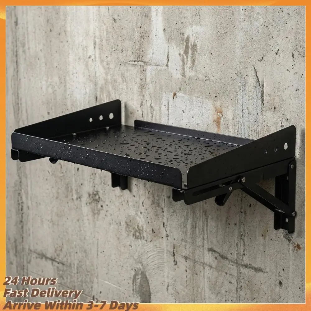 

Набор из 2 настенных складных полок для хранения с регулируемыми бортиками для гаража, кухни, прачечной, мастерской