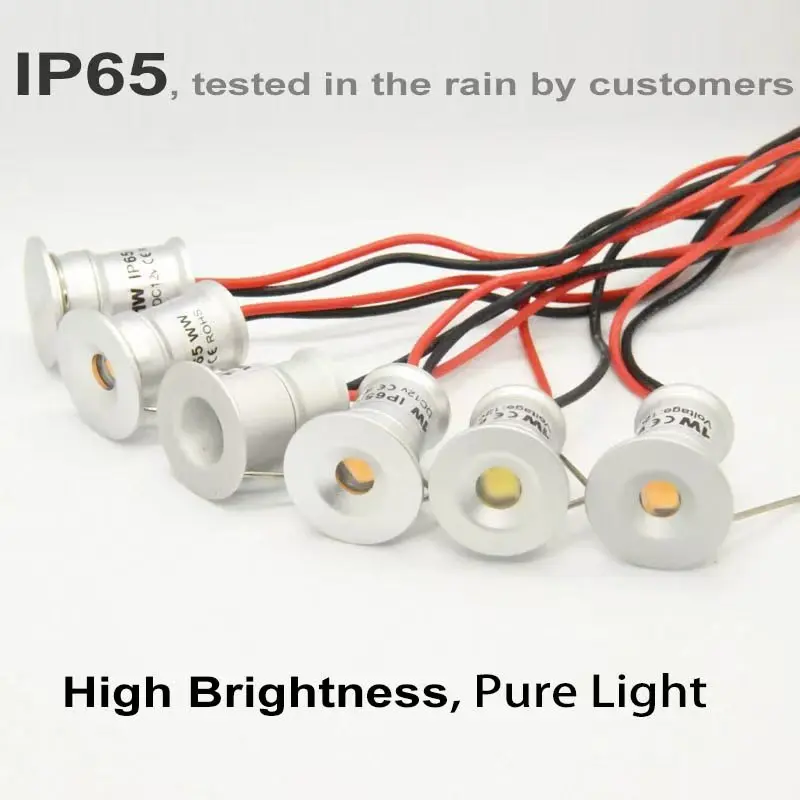 1 واط LED بقعة ضوء 12 فولت تيار مستمر راحة الإضاءة IP65 في الهواء الطلق مصباح الحديقة لخزانة درج الأضواء D15mm انقطاع المنزل المطبخ