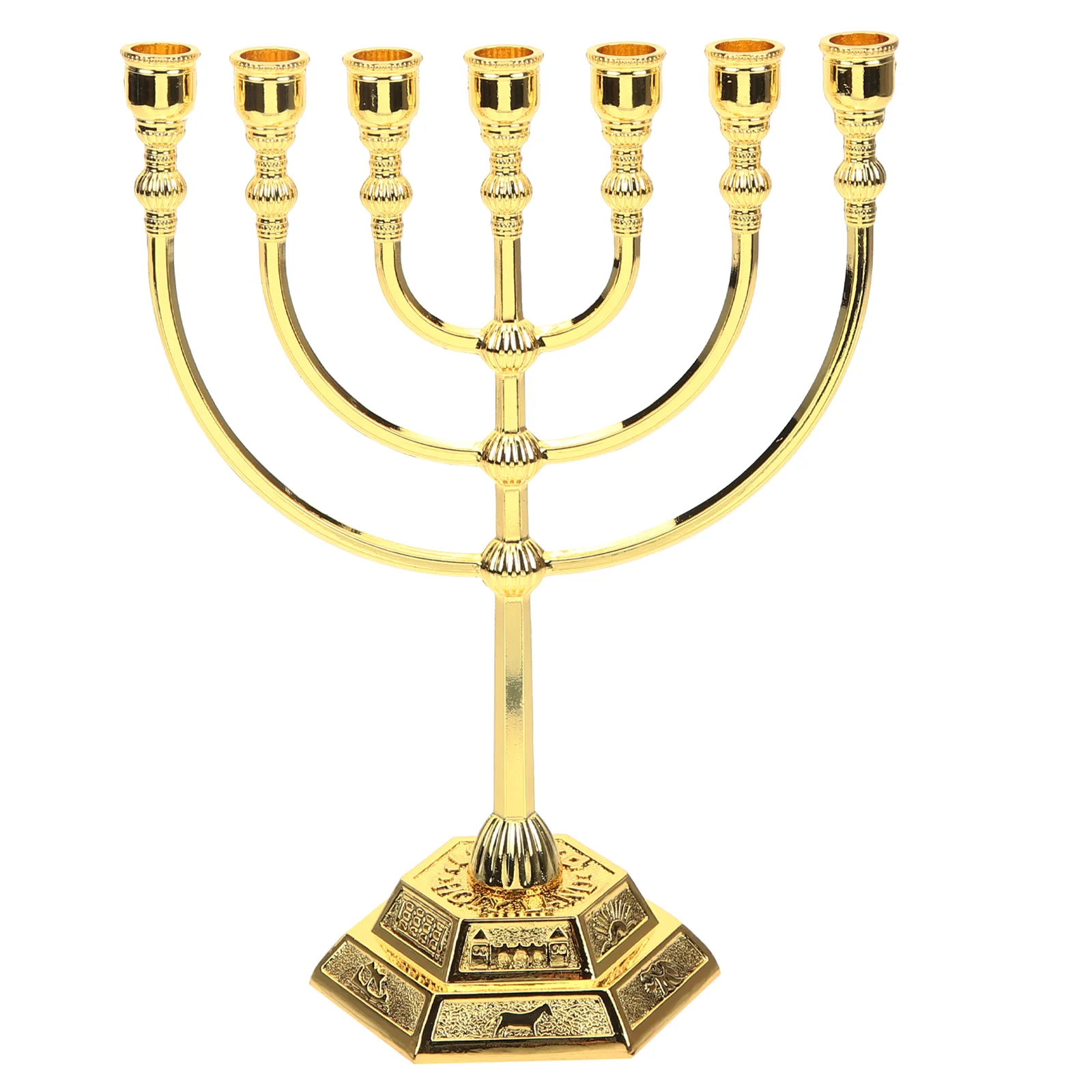 Classic Jewish Menorah Branch Holder Israel Jerusalem Temple Candlestick Candelabrum Retro Stand Home Decoration