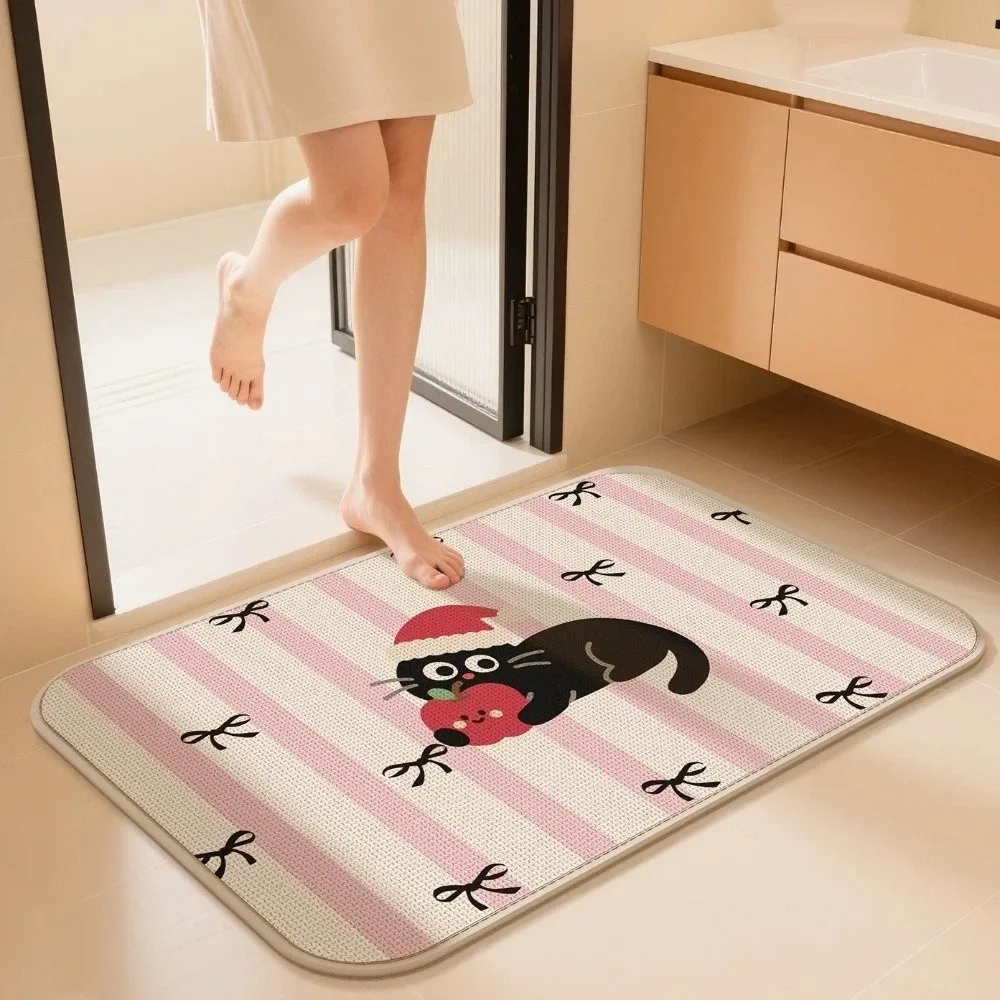 

Foot Pad Anti Slip Cartoon Floor Mat Animal Pattern Soft Absorbent Rug Absorbent Imitation Weaving Kitchen Mats Living Room