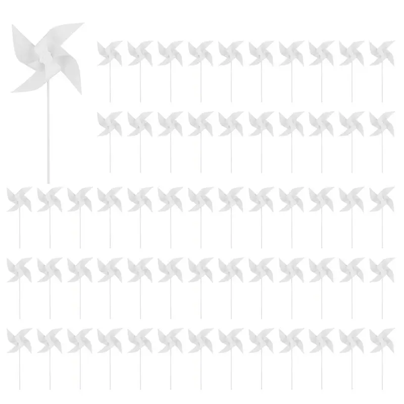 

ABWZ-200Pcs DIY Kids Paper Pinwheels, White Blank Paper Pinwheels Blank Plastic Windmills Small Pinwheels For Kids Summer