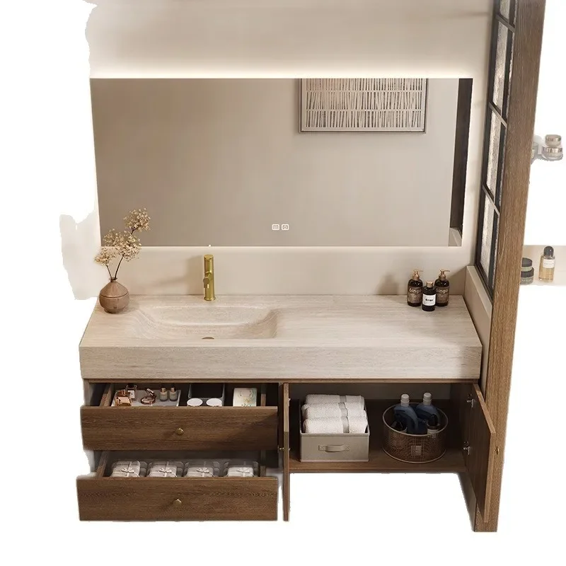 

Medieval style bathroom cabinet combination washing pool hand washbasin smart