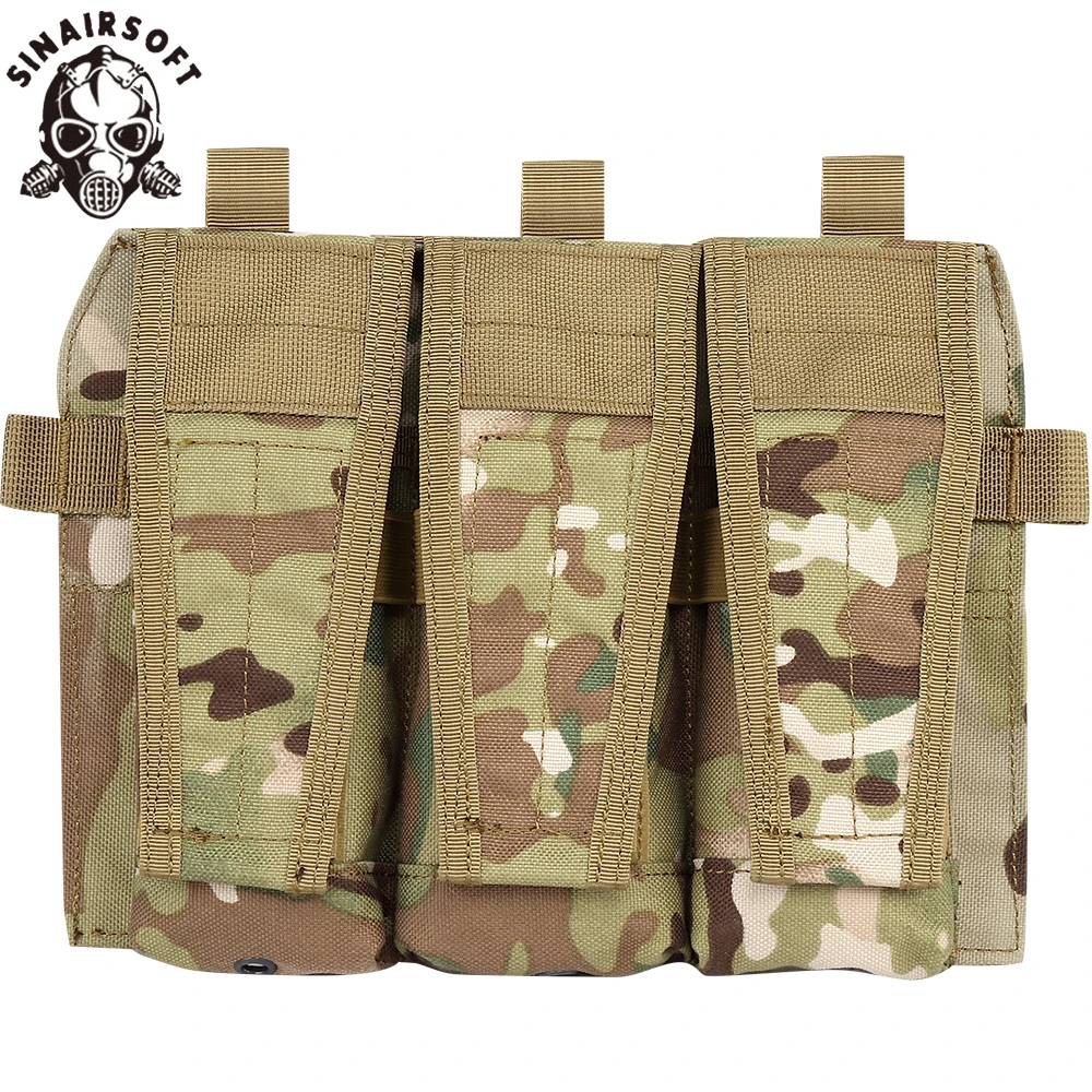 

Tactical 500D Nylon MOLLE Triple 5.56 Mag Front Panel Pouch for AVS JPC 2.0 Vest Hunting Shooting Training Accesories Magazine