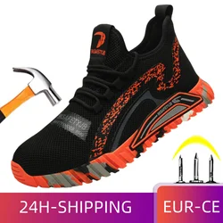 Fashion Men Work Safety Shoes High Top Steel Toe Work Shoes Men Anti-puncture Safety Shoes Safety Boots Man Indestructible Shoes