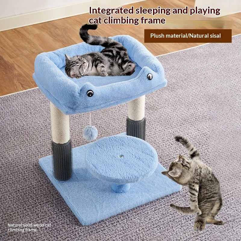 Árbol para gatos compacto con cama y rascador integrados - imagen 3