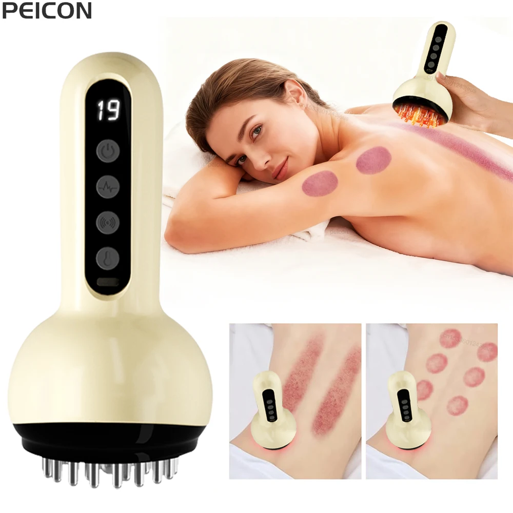 

Электрический массажер для мышц, антицеллюлитный массажер, горячий компресс, электрическая щетка для скребка меридиана для спины, рук, ног, плеч, живота