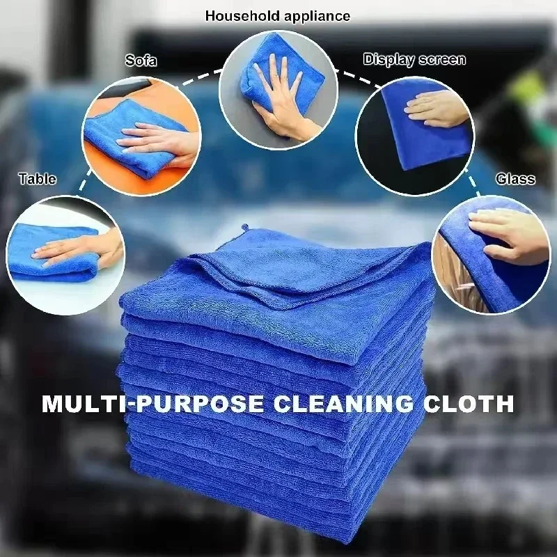 Paños de limpieza de microfibra, toallas de limpieza de microfibra sin pelusa, reutilizables, súper absorbentes para ventana de coche, 10/100 piezas